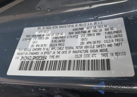 2021 Mazda Cx-30 Premium z USA, uszkodzony, nr VIN 3MVDMADL9MM263864